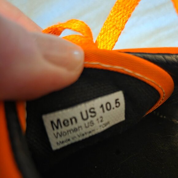 Vans Black & Neon Orange Sneakers, Mens 10.5, Womens 12 - Picture 6 of 6